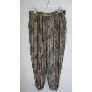 ANNE PINKERTON Multicolor Floral Tapered Leg 12 Pleated Side Pockets Pants JE